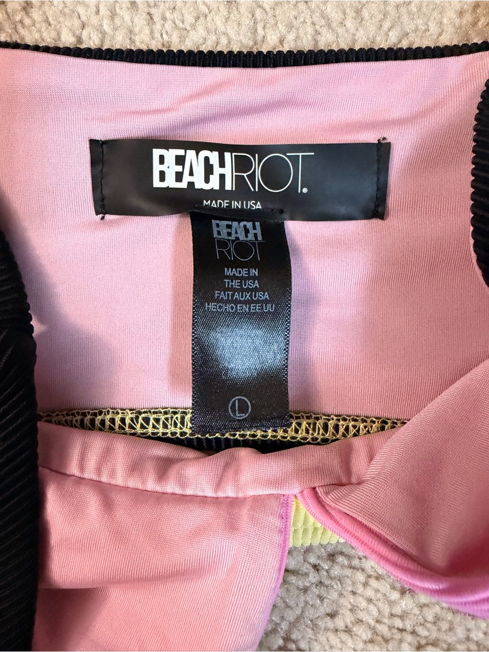 Beach Riot Riza Colorblock Ribbed Bikini Top - Picture 2 of 4